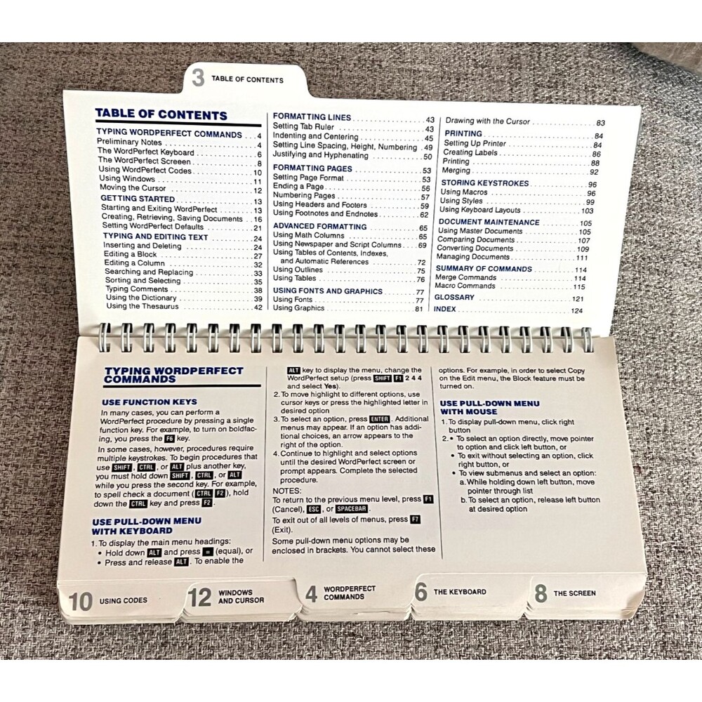 Vtg WordPerfect 5.1 MicroRef Quick Reference Command Guide Shortcut Codes IBM PC - Picture 3 of 10